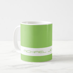 Taza De Café Color de tendencia Kiwi Green - Nombre futurista M