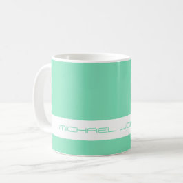 Taza De Café Color de tendencia Minty Green - Nombre futurista
