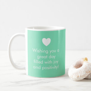 Taza De Café Color de tendencia Minty Green - Nombre / Mug de p