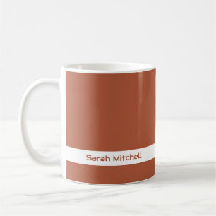 Taza De Café Color de tendencia - Mug de nombre de cobre quemad