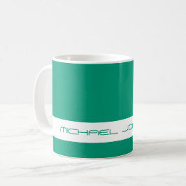 Taza De Café Color de tendencia Verde Jade - Nombre futurista M