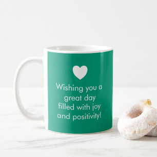 Taza De Café Color de tendencia Verde Jade - Nombre / Mug de po