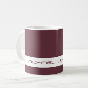 Taza De Café Color de tendencia Vino rojo oscuro - Nombre futur