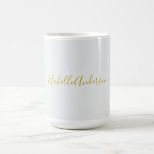 Taza De Café Color dorado Nombre moderno de escritura a mano Mi