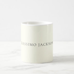 Taza De Café Color Marfil Minimalista Liso Estética Moderna