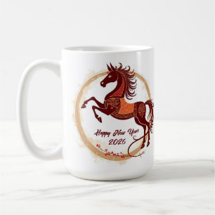 Taza De Café Color marrón del año del caballo 2026