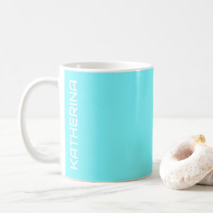 Taza De Café Color sólido azul eléctrico neón personalizado