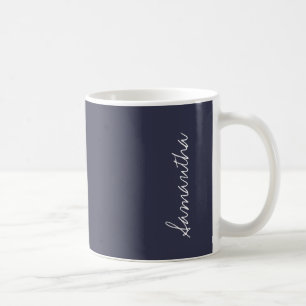 Taza De Café Color sólido azul profundo reflejante Personalizad
