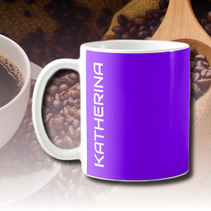Taza De Café Color sólido índigo neón Clásico Personalizado