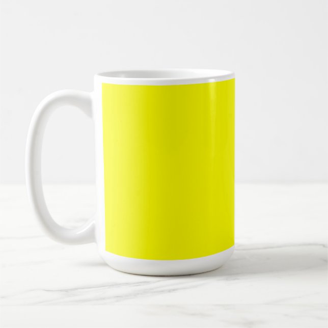 Taza De Café Color sólido neón amarillo | Clásica (Izquierda)