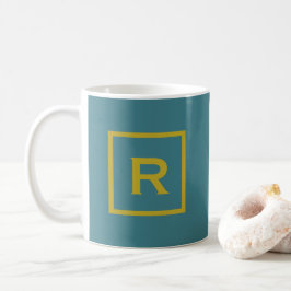 Taza De Café Color sólido turquesa liso personal