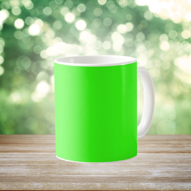 Taza De Café Color sólido verde neón (Subido por el creador)
