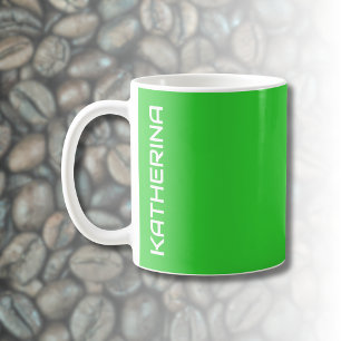 Taza De Café Color sólido verde neón  Clásico Personalizado