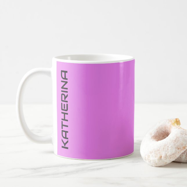 Taza De Café Color sólido violeta neón | Personalizado (Con donut)