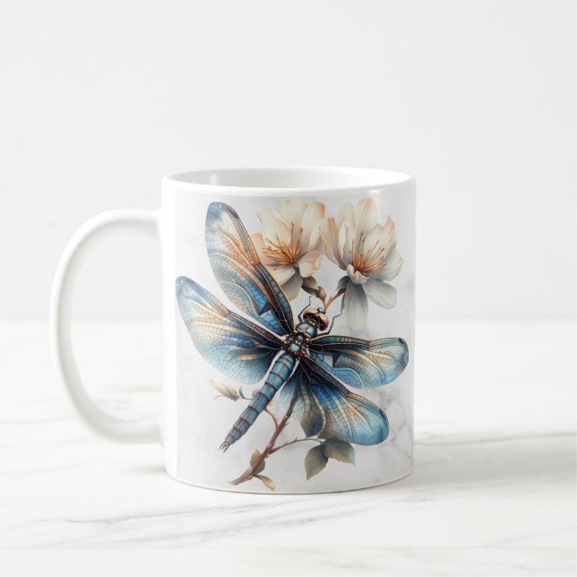 Taza De Café Coloración de agua personalizada Dragonfly Mug (Izquierda)