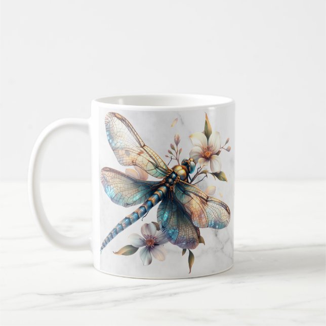 Taza De Café Coloración de agua personalizada Dragonfly Mug (Izquierda)