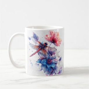 Taza De Café Coloración de agua personalizada Dragonfly Mug