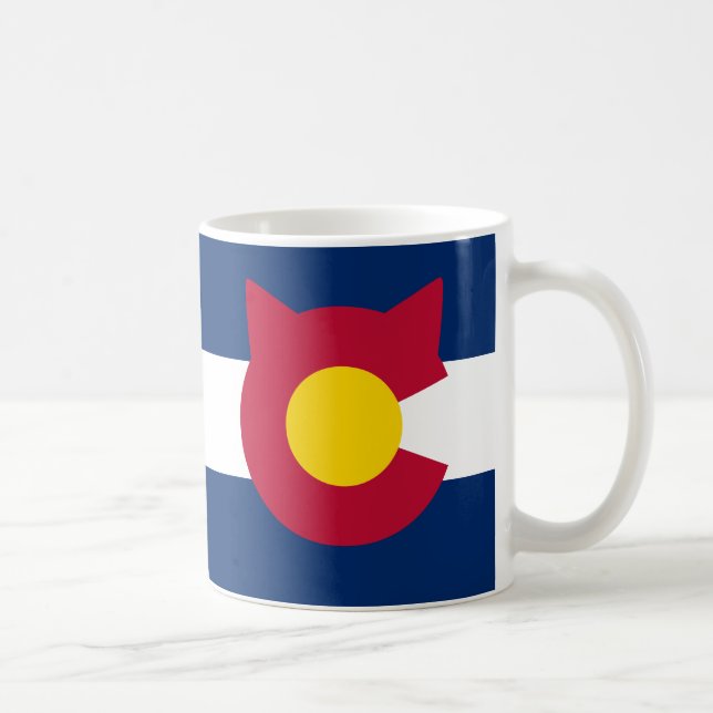 Taza De Café Colorado Cat Mug (Derecha)