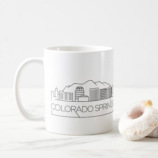 Taza De Café Colorado Springs Stylized horizonte (Con donut)