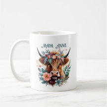 Colorante floral Highland Cow Boho