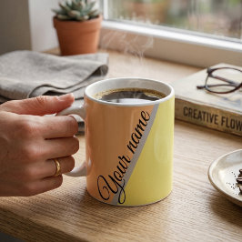 Taza De Café ColorBlock Personalizado Moderno Pastel Melocotón