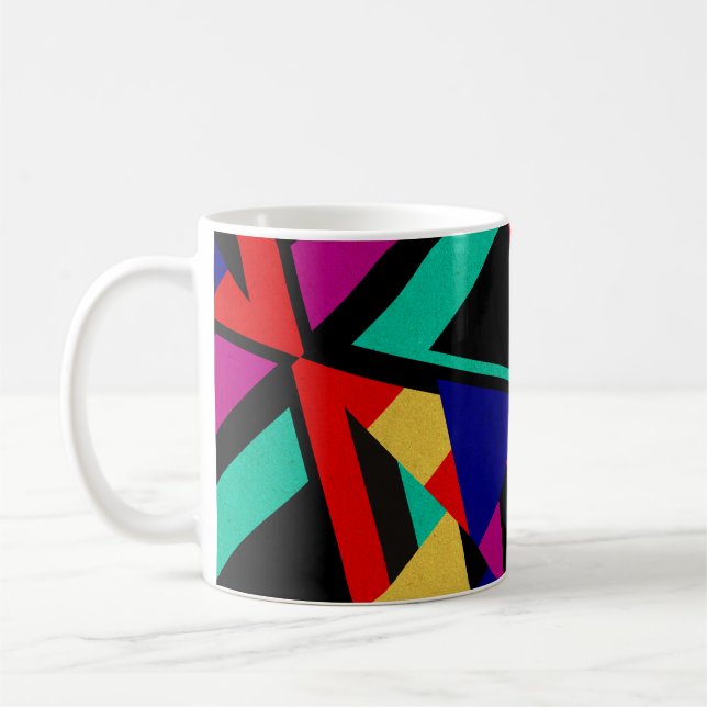 Taza De Café Colores abstractos intrépidos modernos (Izquierda)