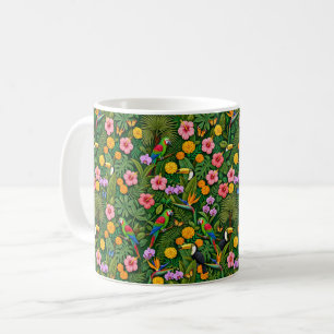 Taza De Café Colores alegres aves de la selva tropical Flores t