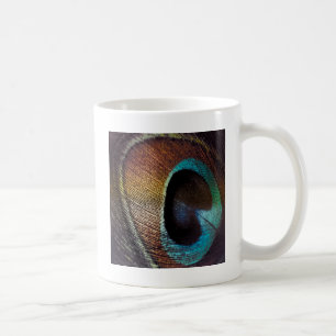 Taza De Café Colores Antiguos Ojo de Pluma de Pavo Real