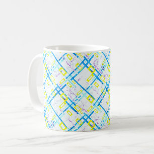 Taza De Café Colores brillantes geométricos rectangulares sha s