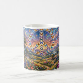 Taza De Café Colores cálidos y hermosos de la señal de paz 