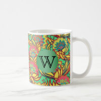 Colores caribeños Boho Floral con monograma