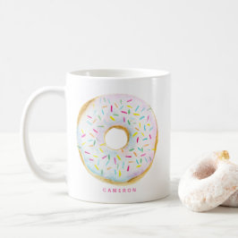 Taza De Café Colores de agua donut de rociado de chocolate blan