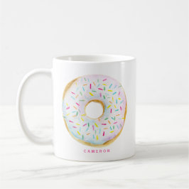 Taza De Café Colores de agua donut de rociado de chocolate blan