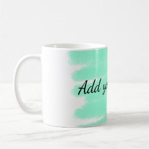 Taza De Café Colores de agua verdes agregar un mensaje de texto