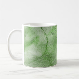 Taza De Café Colores de color de agua verde y texturas de papel