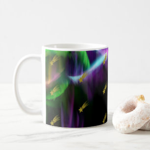 Taza De Café Colores de la Aurora Boreal Estrellas Fugaces Dora