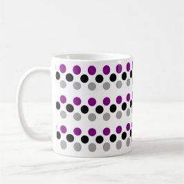 Taza De Café Colores de la bandera del orgullo asexual Polkadot