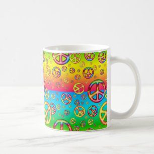 Taza De Café Colores de niños locos-PAZ FUERA del café Mug