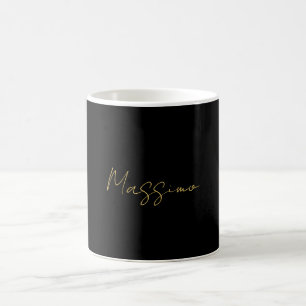 Taza De Café Colores de oro negro modernos y de moda con nombre