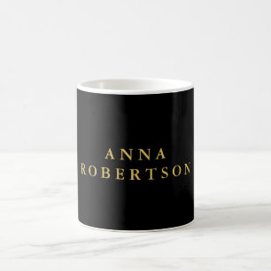 Taza De Café Colores de oro negro profesional Minimalista de mo