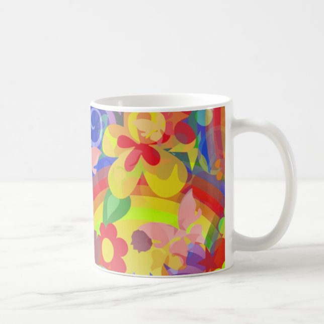 Taza De Café Colores De Potencia De Flores (Derecha)