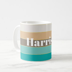 Taza De Café Colores de verano personalizado bandas de bloques
