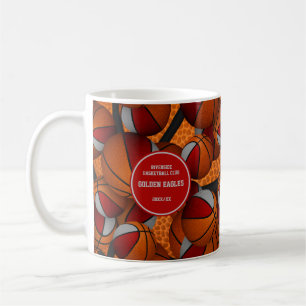 Taza De Café Colores del equipo de baloncesto gris rojo