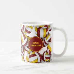 Taza De Café colores del equipo de voleibol oro granate nombre