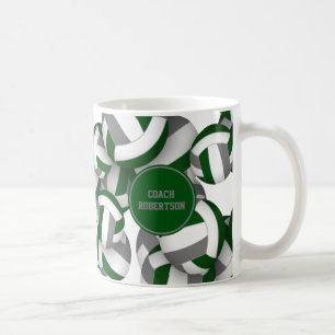 Taza De Café colores del equipo de voleibol verde gris regalo e