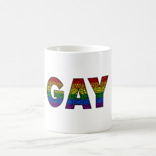 Taza De Café Colores del orgullo de las flores GAY