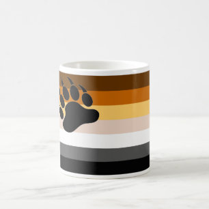 Taza De Café Colores del orgullo del oso Bandera Black Paw