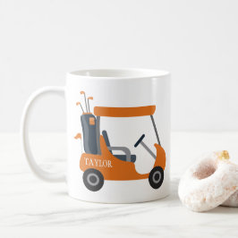 Taza De Café Colores escolares - Carro de golf Naranja quemado