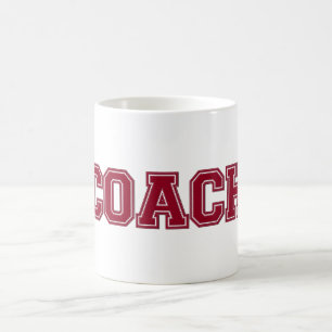 Taza De Café Colores escolares COACH Mug, blanco borgoñón