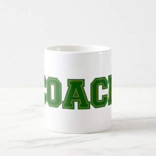 Taza De Café Colores escolares COACH Mug, Green-Gold
